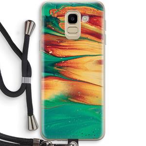 CaseCompany Green Inferno: Samsung Galaxy J6 (2018) Transparant Hoesje met koord