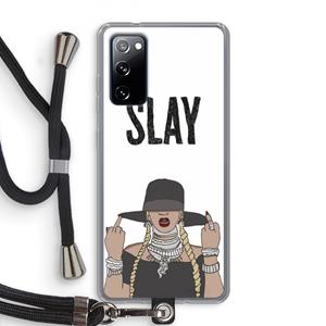 CaseCompany Slay All Day: Samsung Galaxy S20 FE / S20 FE 5G Transparant Hoesje met koord