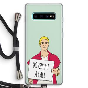 CaseCompany Gimme a call: Samsung Galaxy S10 Plus Transparant Hoesje met koord