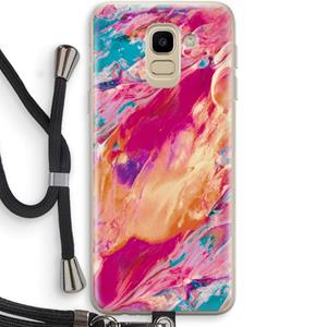 CaseCompany Pastel Echoes: Samsung Galaxy J6 (2018) Transparant Hoesje met koord