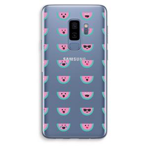 CaseCompany Smiley watermeloenprint: Samsung Galaxy S9 Plus Transparant Hoesje