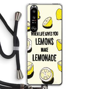 CaseCompany Lemonade: Sony Xperia 1 III Transparant Hoesje met koord