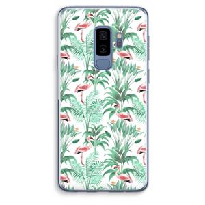 CaseCompany Flamingo bladeren: Samsung Galaxy S9 Plus Transparant Hoesje