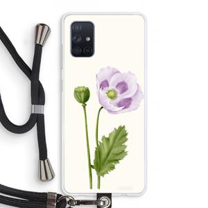 CaseCompany Purple poppy: Samsung Galaxy A71 Transparant Hoesje met koord