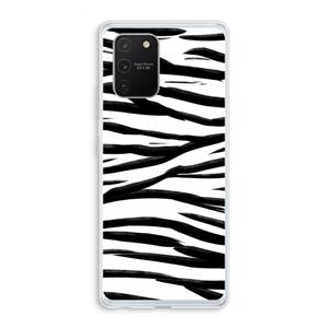 CaseCompany Zebra pattern: Samsung Galaxy S10 Lite Transparant Hoesje