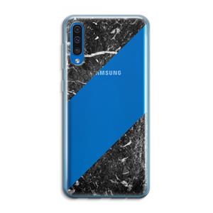 CaseCompany Zwart marmer: Samsung Galaxy A50 Transparant Hoesje
