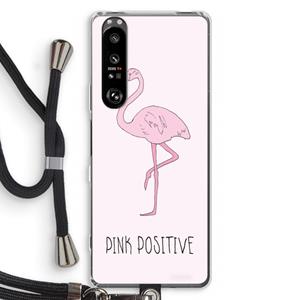 CaseCompany Pink positive: Sony Xperia 1 III Transparant Hoesje met koord