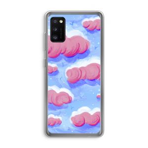 CaseCompany Roze wolken met vogels: Samsung Galaxy A41 Transparant Hoesje