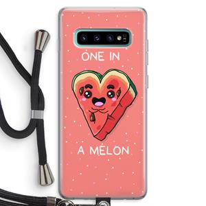 CaseCompany One In A Melon: Samsung Galaxy S10 Plus Transparant Hoesje met koord