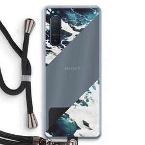 CaseCompany Golven: Sony Xperia 5 II Transparant Hoesje met koord