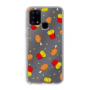 CaseCompany Chicken 'n Fries: Samsung Galaxy M31 Transparant Hoesje