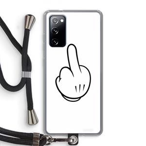 CaseCompany Middle finger white: Samsung Galaxy S20 FE / S20 FE 5G Transparant Hoesje met koord