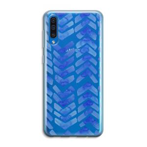 CaseCompany Blauwe pijlen: Samsung Galaxy A50 Transparant Hoesje