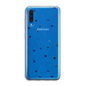 CaseCompany Blauwe stippen: Samsung Galaxy A50 Transparant Hoesje