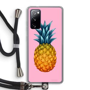 CaseCompany Grote ananas: Samsung Galaxy S20 FE / S20 FE 5G Transparant Hoesje met koord