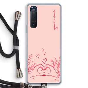 CaseCompany Love is in the air: Sony Xperia 5 II Transparant Hoesje met koord