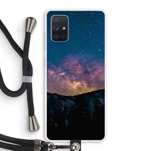 CaseCompany Travel to space: Samsung Galaxy A71 Transparant Hoesje met koord