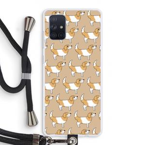 CaseCompany Doggy: Samsung Galaxy A71 Transparant Hoesje met koord