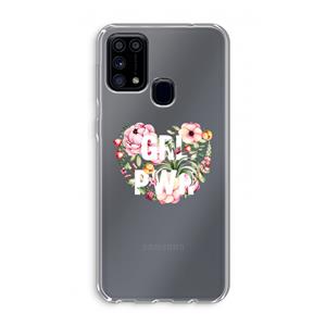CaseCompany GRL PWR Flower: Samsung Galaxy M31 Transparant Hoesje