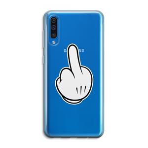 CaseCompany Middle finger black: Samsung Galaxy A50 Transparant Hoesje