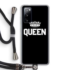 CaseCompany Queen zwart: Samsung Galaxy S20 FE / S20 FE 5G Transparant Hoesje met koord