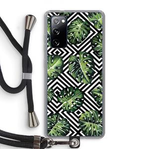 CaseCompany Geometrische jungle: Samsung Galaxy S20 FE / S20 FE 5G Transparant Hoesje met koord