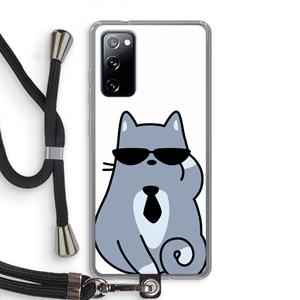 CaseCompany Cool cat: Samsung Galaxy S20 FE / S20 FE 5G Transparant Hoesje met koord