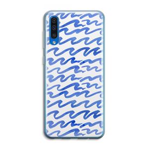CaseCompany Blauwe golven: Samsung Galaxy A50 Transparant Hoesje