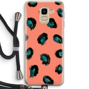CaseCompany Pink Cheetah: Samsung Galaxy J6 (2018) Transparant Hoesje met koord