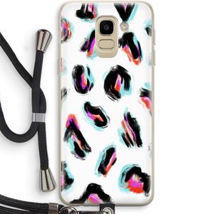 CaseCompany Cheetah color: Samsung Galaxy J6 (2018) Transparant Hoesje met koord