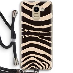 CaseCompany Arizona Zebra: Samsung Galaxy J6 (2018) Transparant Hoesje met koord