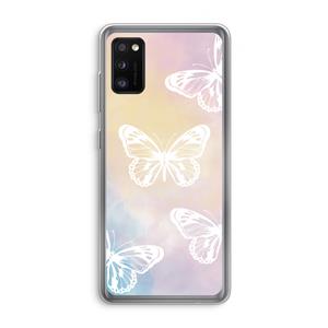 CaseCompany White butterfly: Samsung Galaxy A41 Transparant Hoesje