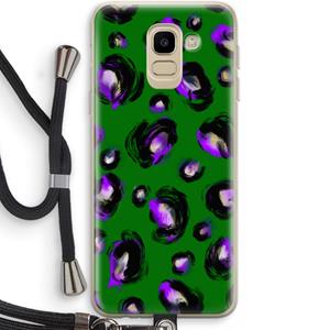 CaseCompany Green Cheetah: Samsung Galaxy J6 (2018) Transparant Hoesje met koord