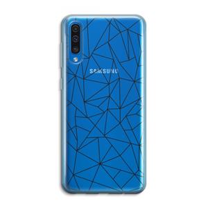 CaseCompany Geometrische lijnen zwart: Samsung Galaxy A50 Transparant Hoesje
