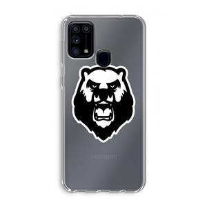 CaseCompany Angry Bear (white): Samsung Galaxy M31 Transparant Hoesje