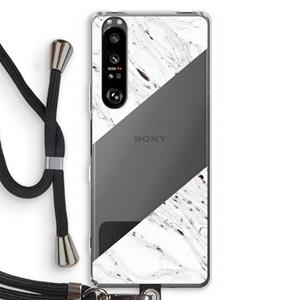 CaseCompany Biggest stripe: Sony Xperia 1 III Transparant Hoesje met koord