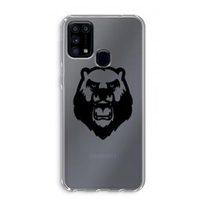 CaseCompany Angry Bear (black): Samsung Galaxy M31 Transparant Hoesje