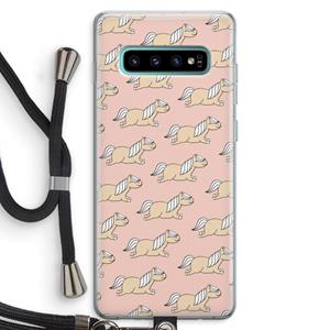 CaseCompany Ponys: Samsung Galaxy S10 Plus Transparant Hoesje met koord
