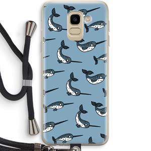 CaseCompany Narwhal: Samsung Galaxy J6 (2018) Transparant Hoesje met koord