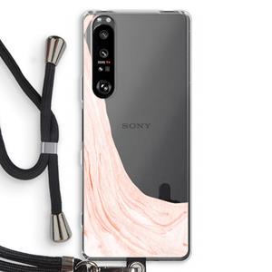 CaseCompany Peach bath: Sony Xperia 1 III Transparant Hoesje met koord