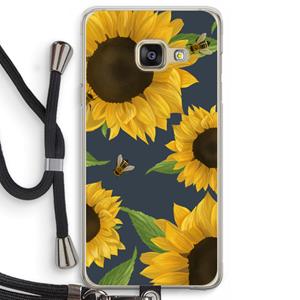 CaseCompany Sunflower and bees: Samsung Galaxy A3 (2016) Transparant Hoesje met koord