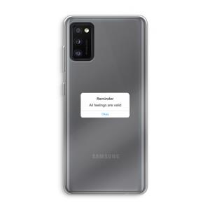 CaseCompany Reminder: Samsung Galaxy A41 Transparant Hoesje