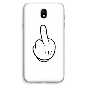CaseCompany Middle finger white: Samsung Galaxy J7 (2017) Transparant Hoesje