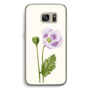 CaseCompany Purple poppy: Samsung Galaxy S7 Transparant Hoesje