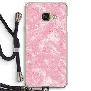 CaseCompany Abstract Painting Pink: Samsung Galaxy A3 (2016) Transparant Hoesje met koord