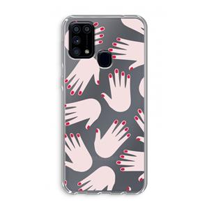 CaseCompany Hands pink: Samsung Galaxy M31 Transparant Hoesje