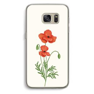 CaseCompany Red poppy: Samsung Galaxy S7 Transparant Hoesje