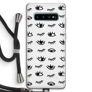 CaseCompany Eye pattern #2: Samsung Galaxy S10 Plus Transparant Hoesje met koord