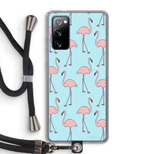 CaseCompany Anything Flamingoes: Samsung Galaxy S20 FE / S20 FE 5G Transparant Hoesje met koord