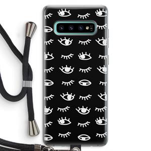 CaseCompany Eye pattern #3: Samsung Galaxy S10 Plus Transparant Hoesje met koord